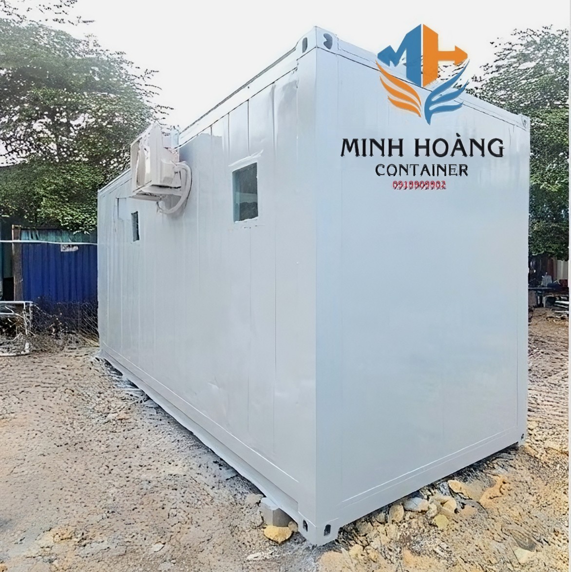 Container nhà ở, văn phòng 20 feet xám làm từ vỏ container lạnh